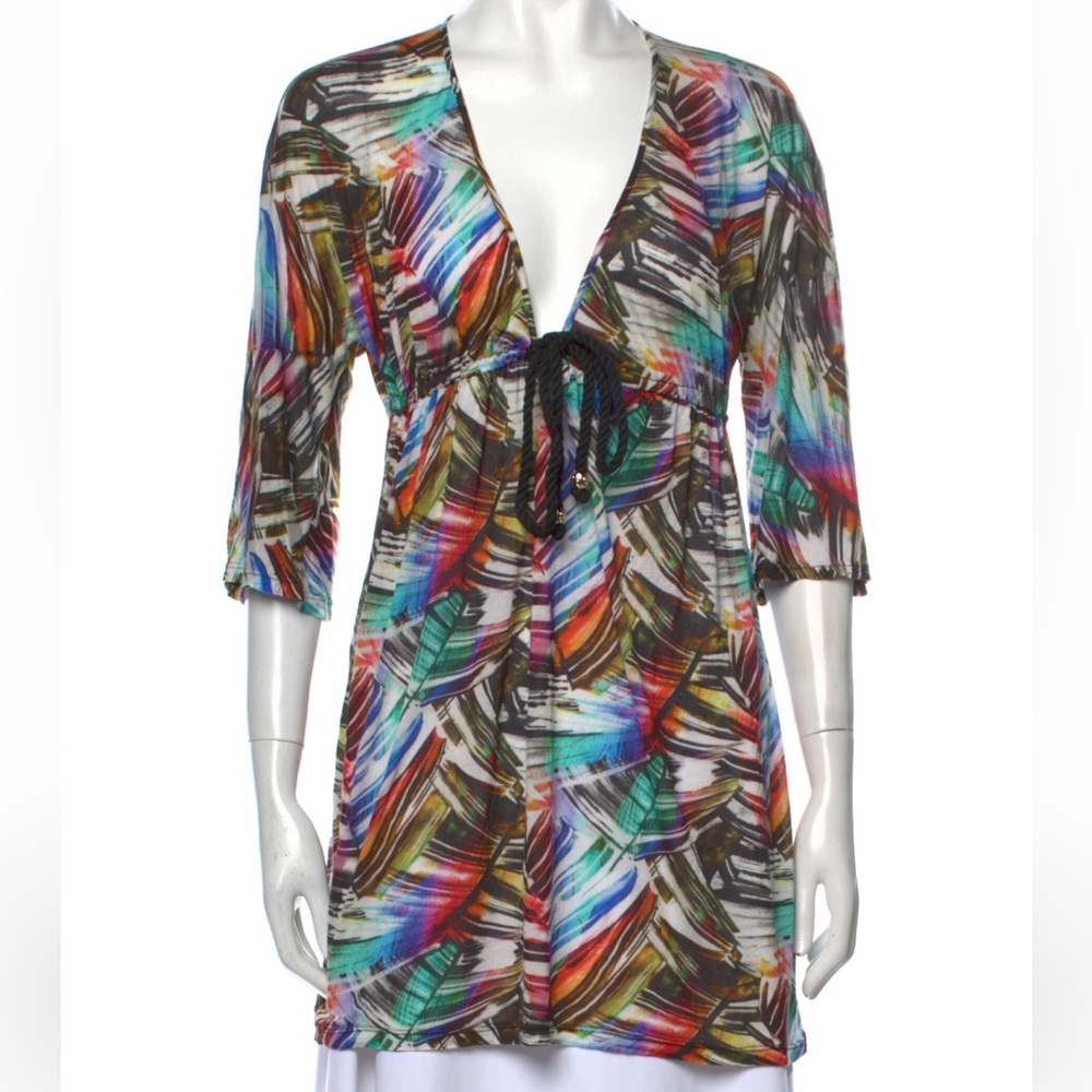 Milly Printed V Neck Tunic
